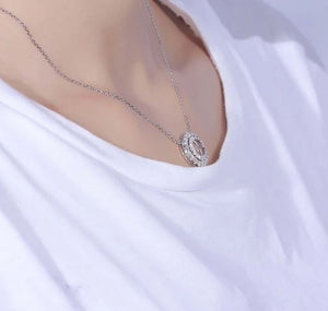 doveggs moissanite pendant 14k white gold moissanite pendant necklace for women - DovEggs-Seattle