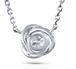 doveggs moissanite pendant necklace 14k white gold 0.5ct center 5mm moissanite halo pendant necklace with accents for women - DovEggs-Seattle