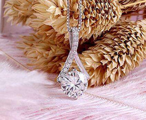 doveggs moissanite pendant necklace 14k white gold 1.5 carat center 7.5mm heart arrows cut moissanite for women - DovEggs-Seattle