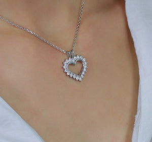 doveggs moissanite pendant necklace 14k white gold 2.5mm moissanite pendant necklace for women - DovEggs-Seattle