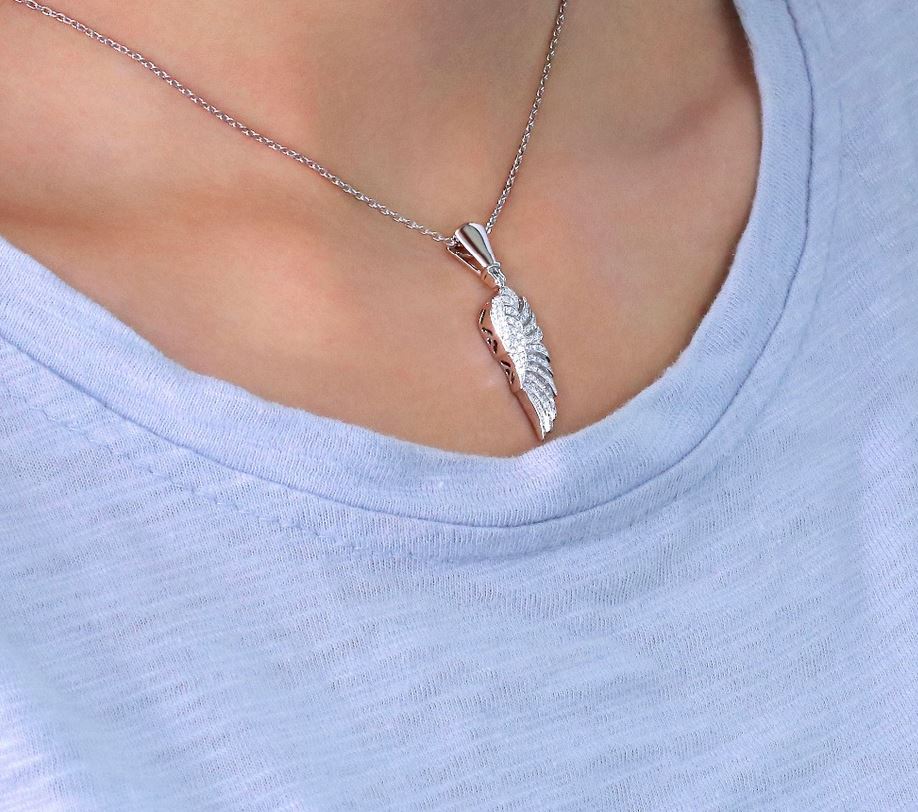doveggs moissanite pendant necklace 14k white gold moissanite Leaf Shape pendant necklace with 14k white gold chain for women - DovEggs-Seattle