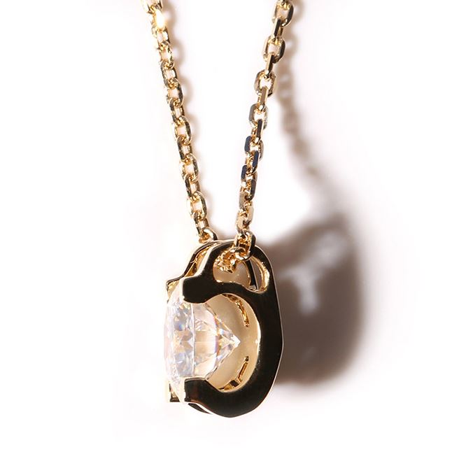doveggs moissanite pendant necklace 14k yellow gold 1ct 6.5mm moissanite pendant necklace with 18" 14k yellow gold chain - DovEggs-Seattle