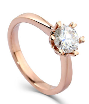 doveggs round moissanite engagement ring in rose gold DovEggs-Seattle 