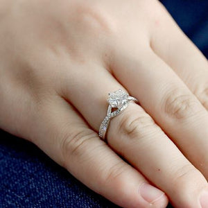 doveggs round moissanite engagement ring in white gold DovEggs-Seattle 