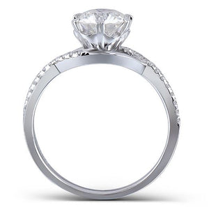 doveggs round moissanite engagement ring in white gold DovEggs-Seattle 