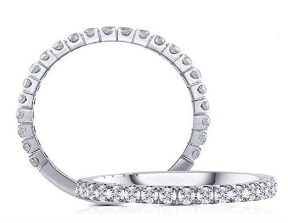  half eternity moissanite wedding band