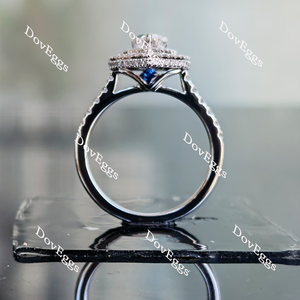 Doveggs pave double halo moissanite engagement ring