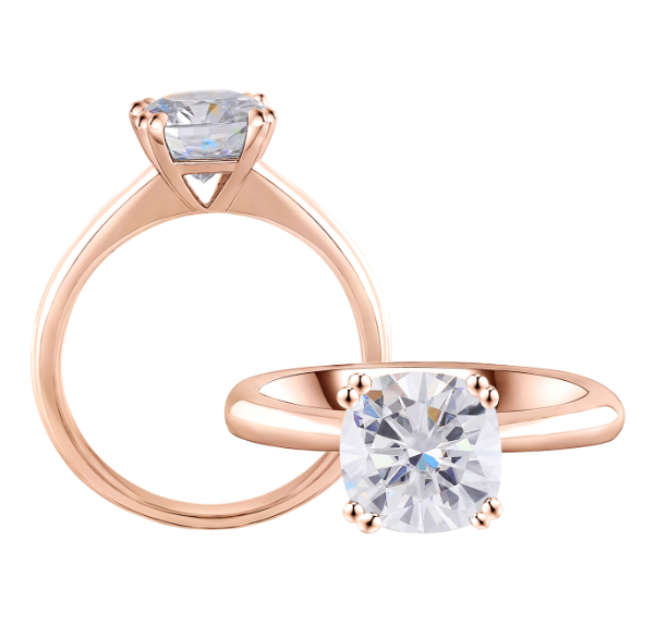 Doveggs cushion solitaire moissanite engagement ring