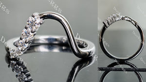 Doveggs round five stones curved moissanite/lab grown diamond wedding band-2.0mm band width
