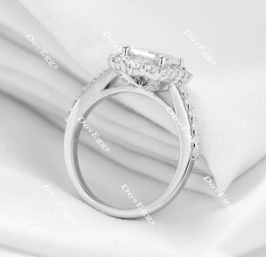 doveggs asscher halo moissanite bridal set (2 rings)