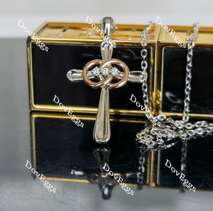 Doveggs the cross moissanite/lab grown diamond pendant necklace (pendant only)