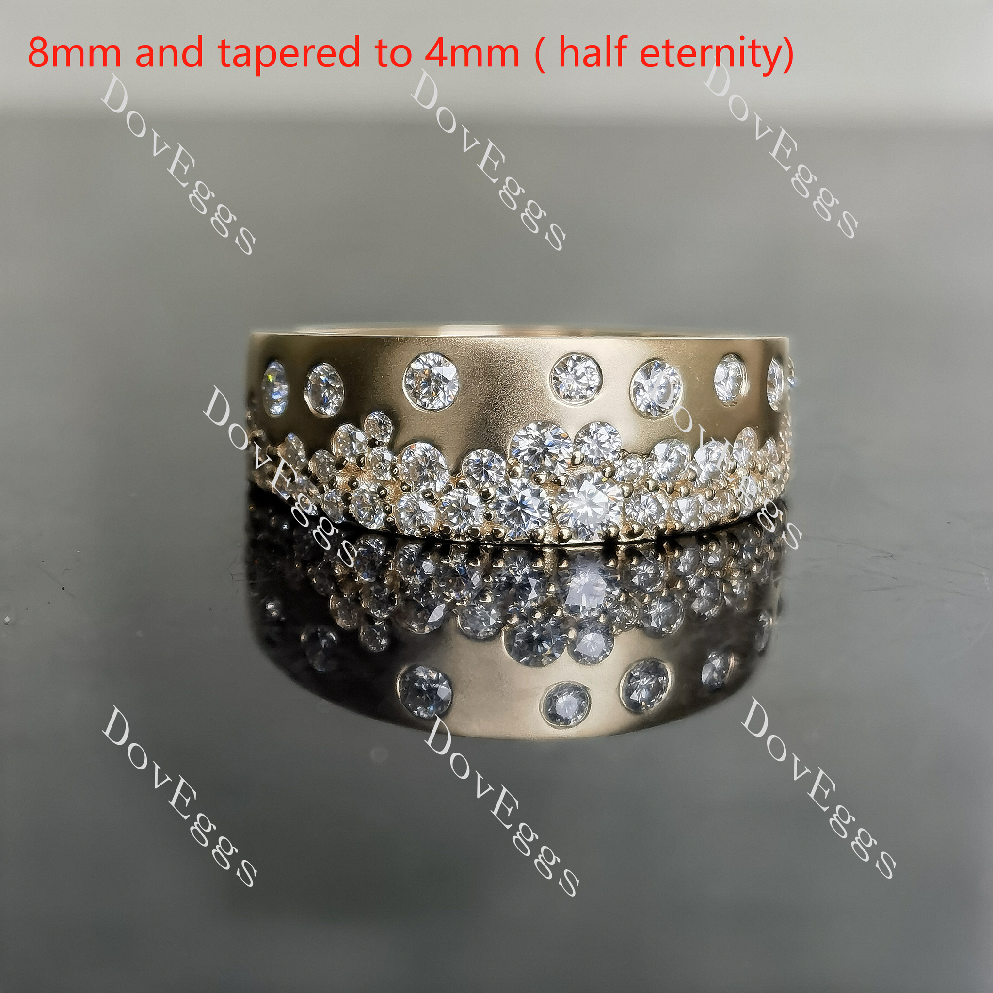 Doveggs round full eternity textured/without textured wedding band-8mm band width