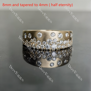 Doveggs round full eternity textured/without textured moissanite/lab grown diamond wedding band-8mm band width