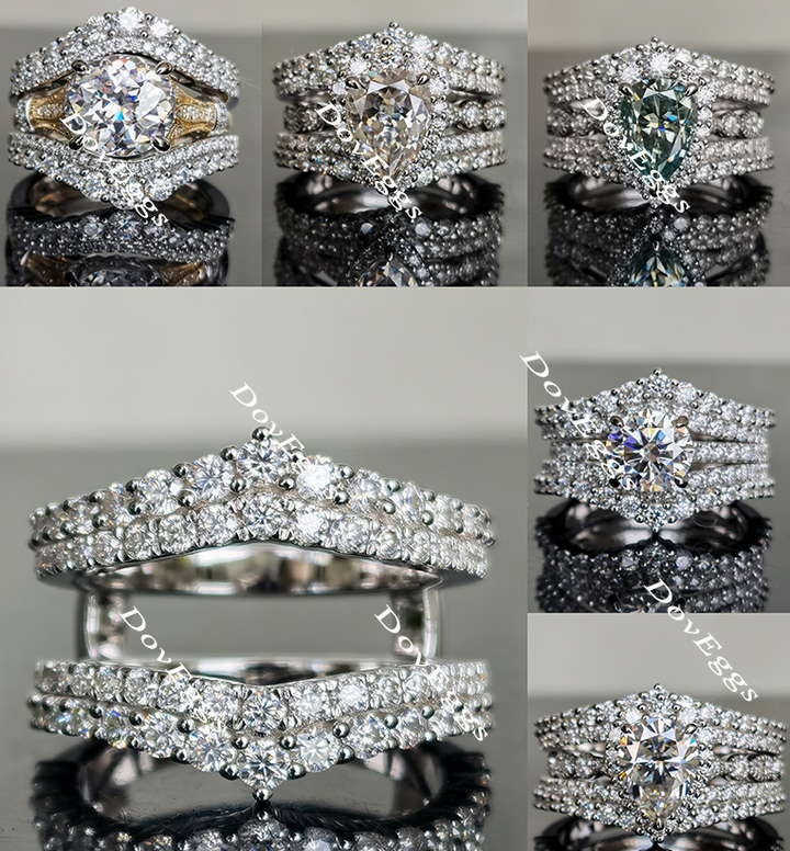 Doveggs moissanite guard ring/moissanite enhancer/lab diamond band-7.1mm band width - DovEggs-Seattle
