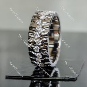 Doveggs round full eternity moissanite/lab grown diamond wedding band-9mm band width