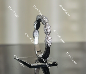 Doveggs anniversary Art deco moissanite/lab grown diamond wedding band-3.3mm band width