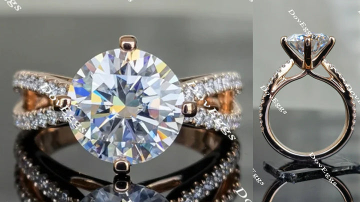 Doveggs round split shank moissanite engagement ring - DovEggs-Seattle