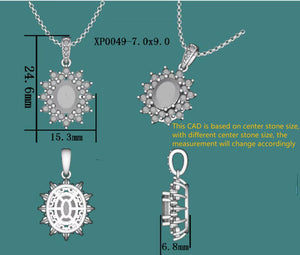 Doveggs oval moissanite pendant necklace (pendant only)