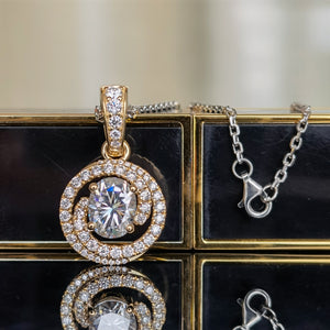 Doveggs oval art deco moissanite pendant necklace for women (pendant only)