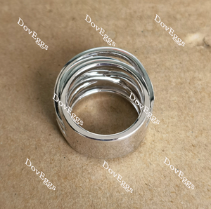Doveggs round split shank pave moissanite/lab grown diamond wide band-11.4mm band width