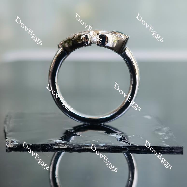 In Mayte honor: you are value round moissanite/lab grown diamond & colorded gem band-2.3mm band width