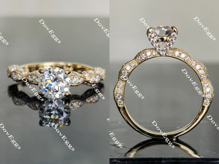 Doveggs round pave moissanite engagement ring - DovEggs-Seattle