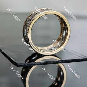 Doveggs round vintage full eternity pave moissanite/lab grown diamond wedding band-8.7mm band width