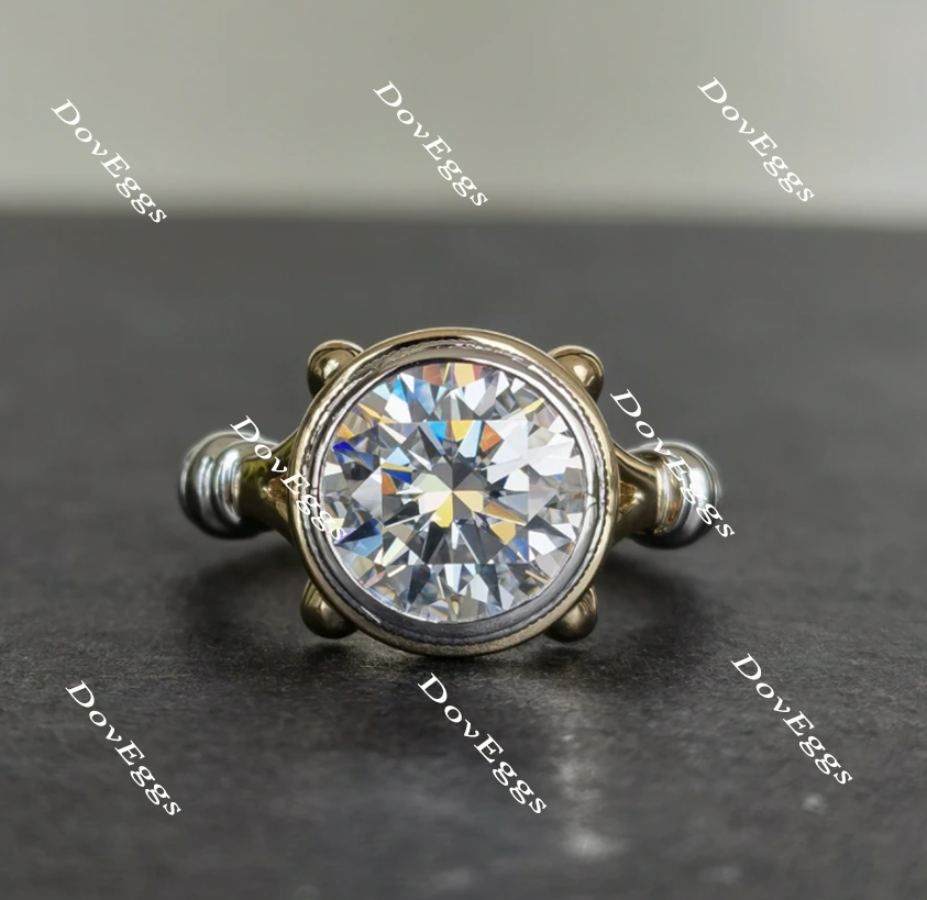 Doveggs round solitaire vintage moissanite engagement ring