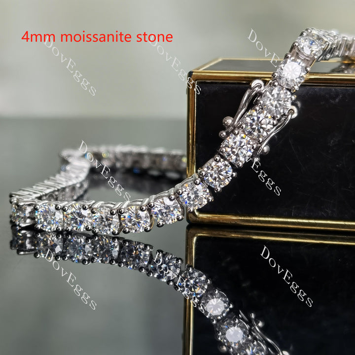 Doveggs round GHI color moissanite/lab grown diamond tennis bracelet - DovEggs-Seattle