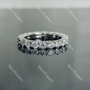 Doveggs round full eternity pave moissanite/lab grown diamond wedding band-2.7mm band width