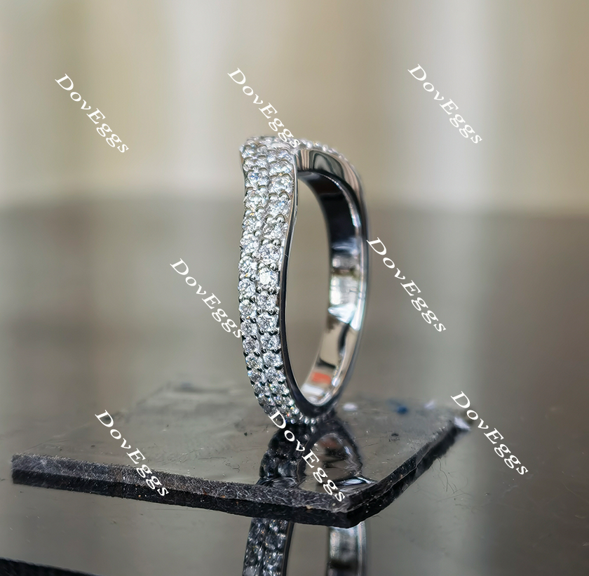 Doveggs round full eternity moissanite ring/lab created diamond wedding band-2.2mm band width