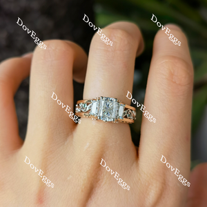 Mi amore eterno Julieann radiant hard engraved vintage moissanite ring hollow out band