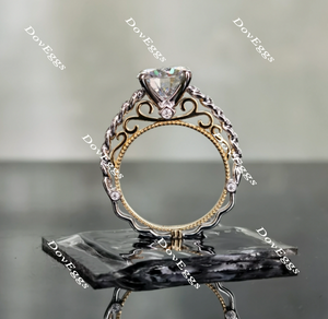 Doveggs round Vintage moissanite engagement ring