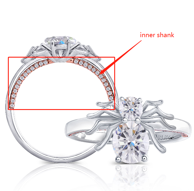 doveggs oval spider shape moissanite engagement ring for women