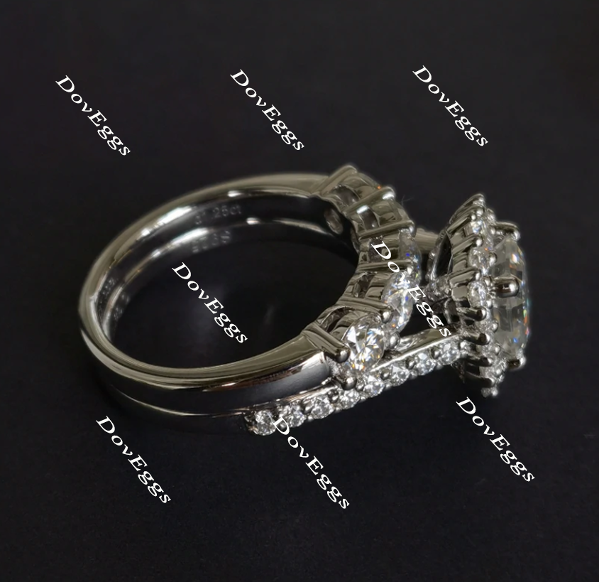 doveggs asscher halo moissanite bridal set (2 rings)
