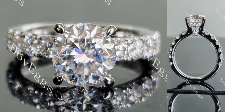 Doveggs round pave moissanite engagement ring - DovEggs-Seattle