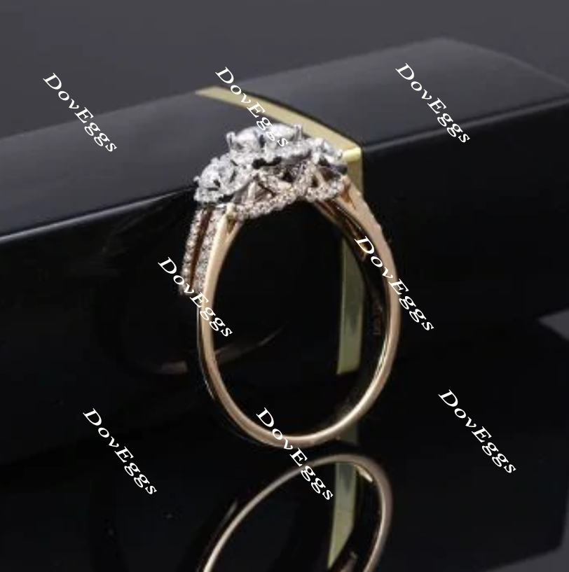three-stone moissanite ring