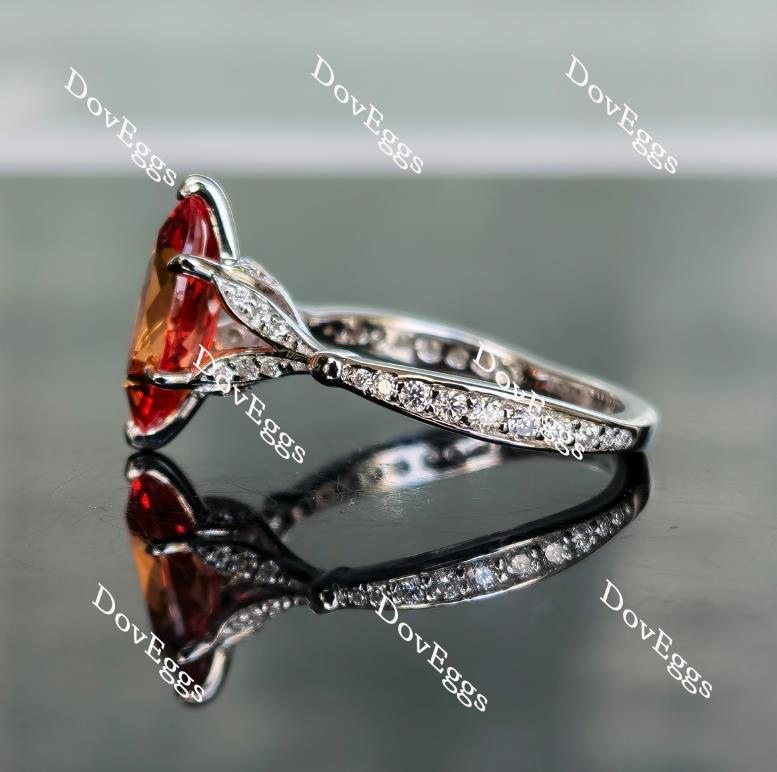 Doveggs marquise art deco orange sapphire colored gem engagement ring