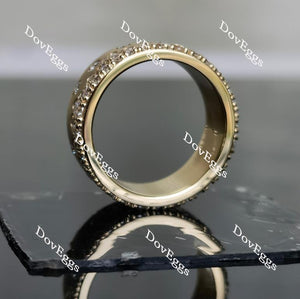 Doveggs round full eternity textured/without textured moissanite/lab grown diamond wedding band-8mm band width