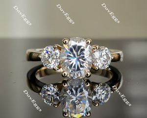 three-stone moissanite engagement ring