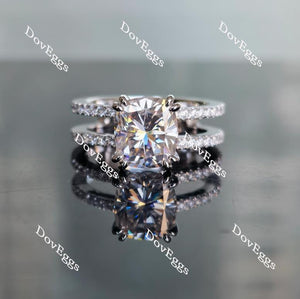 Doveggs two pave setting moissanite engagement ring