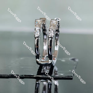 Doveggs round baguette moissanite/lab grown diamond enhancer/guard ring-6.6mm band width
