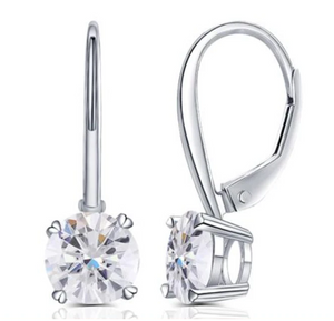 Doveggs round moissanite hoop earrings for women