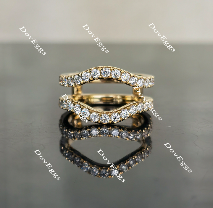 Doveggs round moissanite/lab grown diamond guard ring/enhancer-6.5mmm band width - DovEggs-Seattle