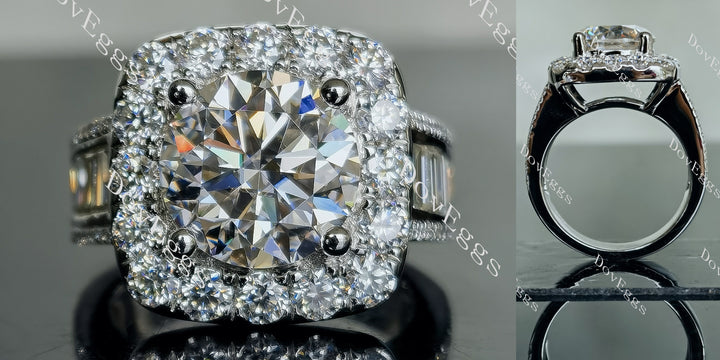 Doveggs round halo channel set moissanite engagement ring - DovEggs-Seattle