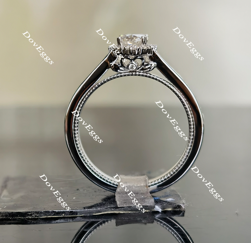 The Crystal halo moissanite engagement ring
