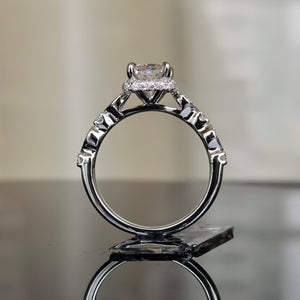 DovEggs 2 carat radiant sterling silver moissanite bridal set (2 rings)