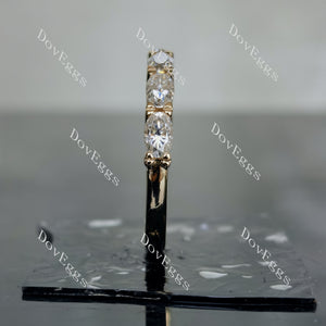 Doveggs oval seven stones moissanite/lab grown diamond wedding band-2.5mm band width