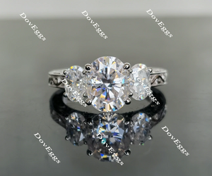 three-stone moissanite ring