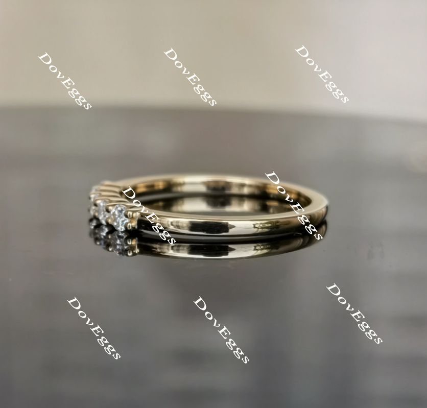 doveggs round five stone moissanite ring/lab grown diamond wedding band-1.7mm band width